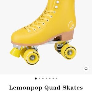 Yellow Quad Roller Skates- Retro Style